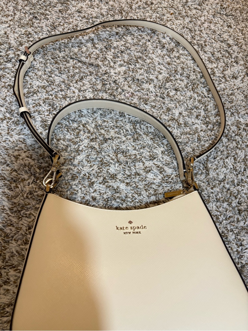 kate spade cream and black shoulder bag